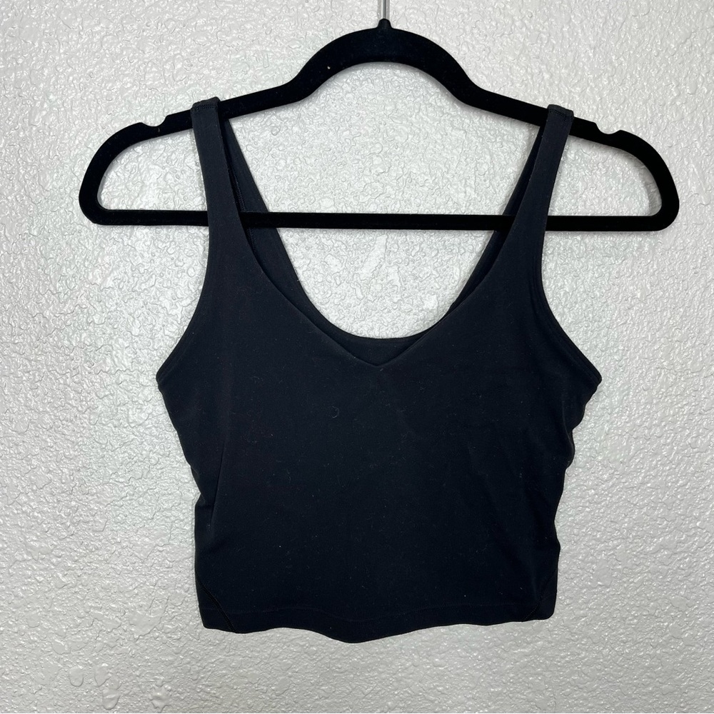 Lululemon Align Tank Top, Black, Women Size 4, Cropped V Neck Workout top - Picture 2 of 4